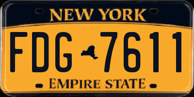 NY license plate FDG7611