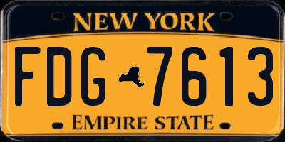 NY license plate FDG7613