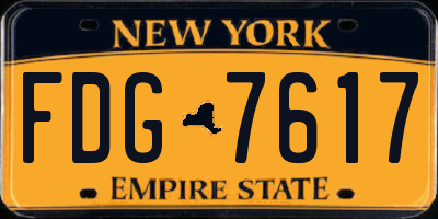 NY license plate FDG7617