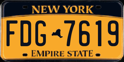 NY license plate FDG7619