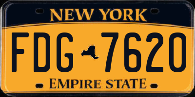 NY license plate FDG7620