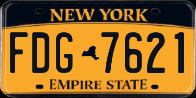 NY license plate FDG7621