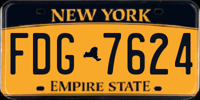 NY license plate FDG7624