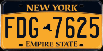 NY license plate FDG7625