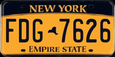 NY license plate FDG7626