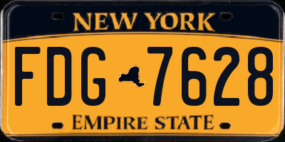 NY license plate FDG7628