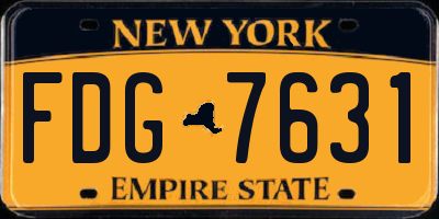NY license plate FDG7631