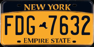 NY license plate FDG7632