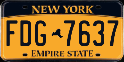 NY license plate FDG7637