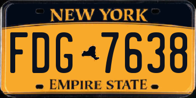 NY license plate FDG7638