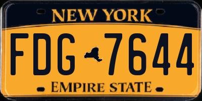 NY license plate FDG7644