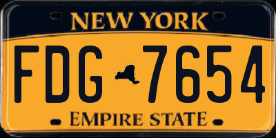 NY license plate FDG7654