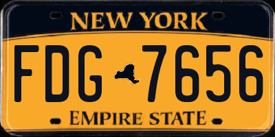 NY license plate FDG7656