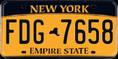 NY license plate FDG7658