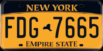 NY license plate FDG7665