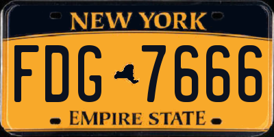NY license plate FDG7666