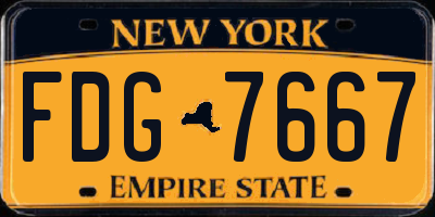 NY license plate FDG7667