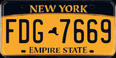 NY license plate FDG7669