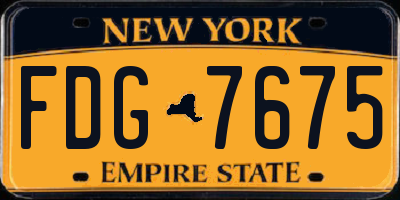 NY license plate FDG7675