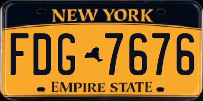 NY license plate FDG7676