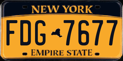 NY license plate FDG7677