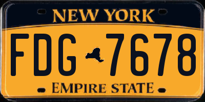 NY license plate FDG7678