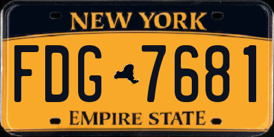 NY license plate FDG7681