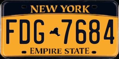 NY license plate FDG7684