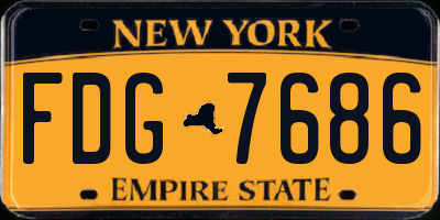 NY license plate FDG7686