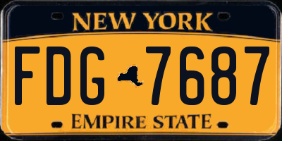 NY license plate FDG7687
