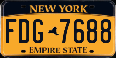 NY license plate FDG7688