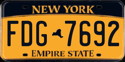 NY license plate FDG7692
