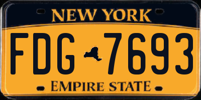 NY license plate FDG7693