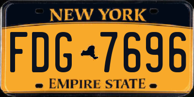 NY license plate FDG7696