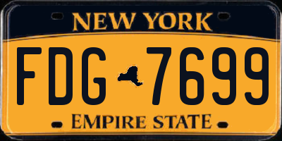 NY license plate FDG7699