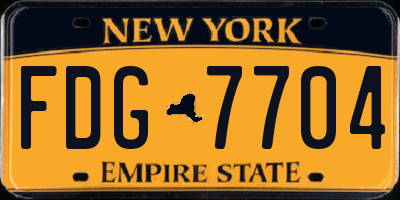 NY license plate FDG7704