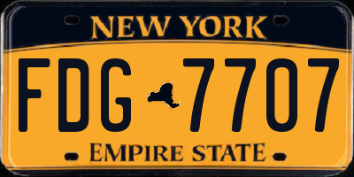 NY license plate FDG7707