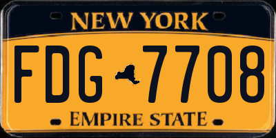 NY license plate FDG7708