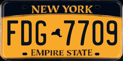 NY license plate FDG7709