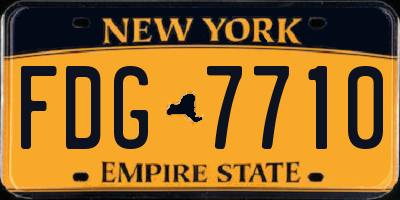 NY license plate FDG7710