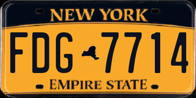 NY license plate FDG7714