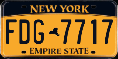 NY license plate FDG7717