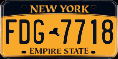 NY license plate FDG7718