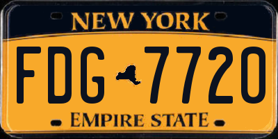 NY license plate FDG7720