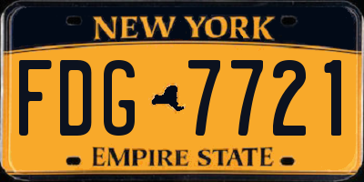 NY license plate FDG7721