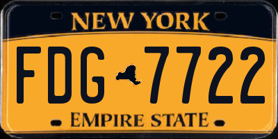 NY license plate FDG7722
