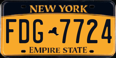 NY license plate FDG7724