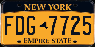 NY license plate FDG7725