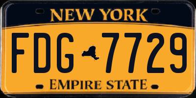 NY license plate FDG7729