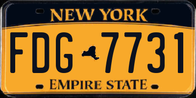NY license plate FDG7731